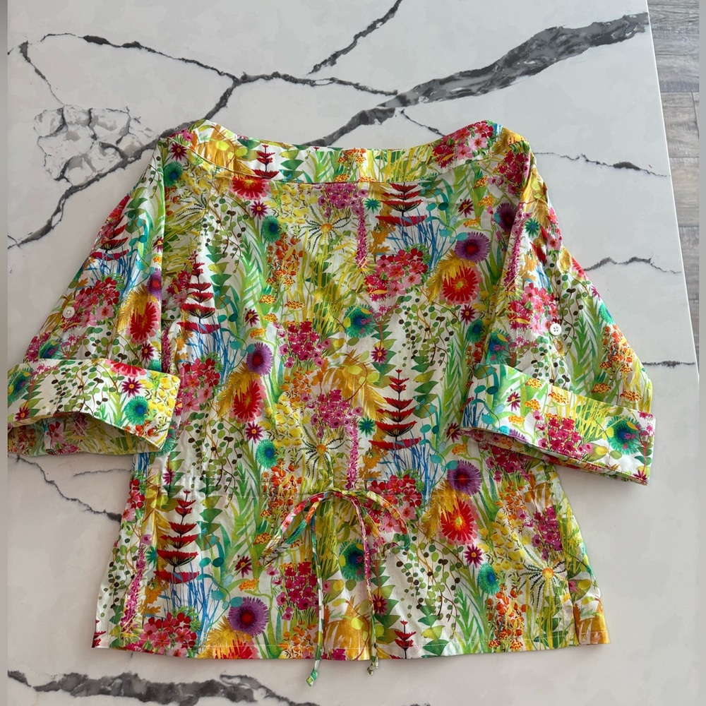 Danielle Rollins Floral Multicolor Blouse— XS